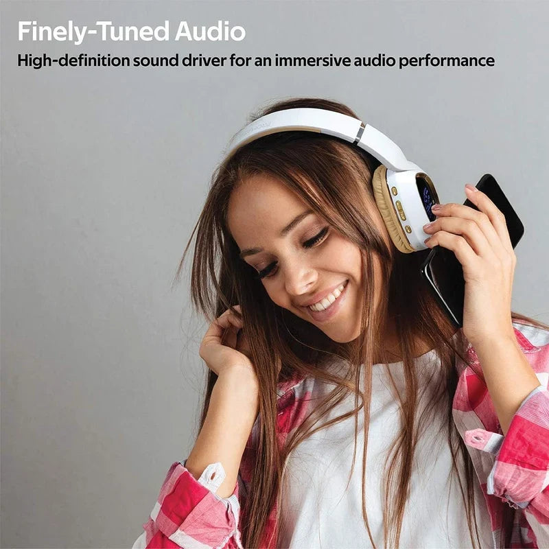 Wireless Headphones with LED Speedometer Display